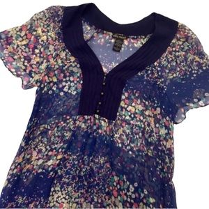 Ella Moss Sheer Floral Silk Top